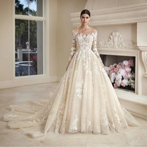LACE OFF THE SHOULDER BALL GOWN